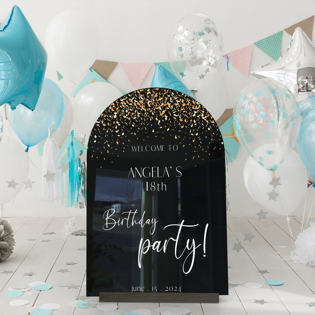 Custom Acrylic Birthday Welcome Sign | Personalized Party Decor