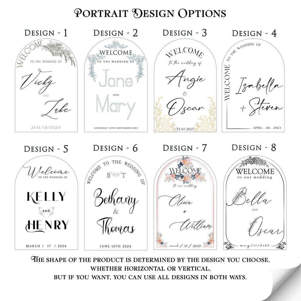 Acrylic Wedding Welcome Sign – Personalized Wedding Entrance Sign