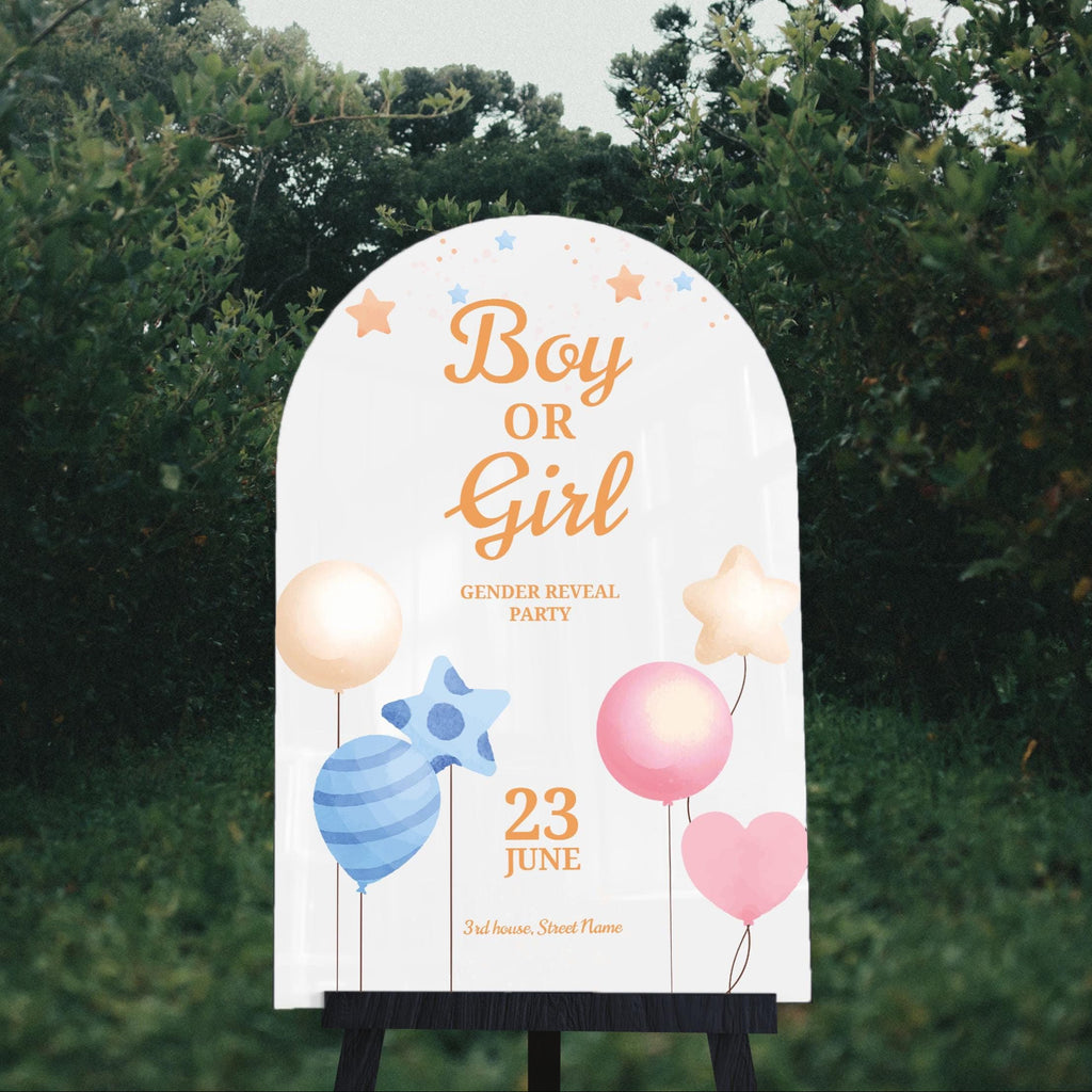 Acrylic Gender Reveal Welcome Sign – Personalized Gender Reveal Sign
