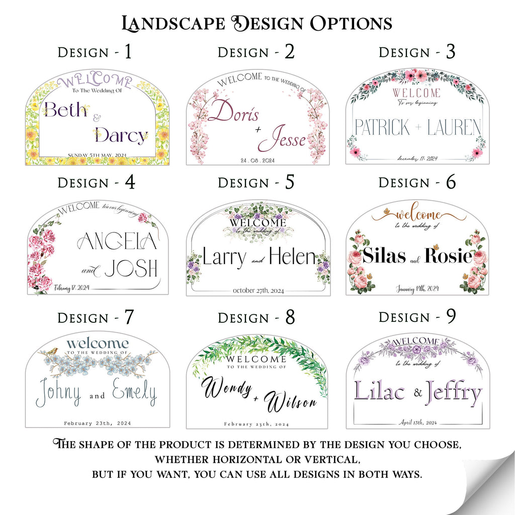 Acrylic Wedding Welcome Sign – Personalized Wedding Entrance Sign