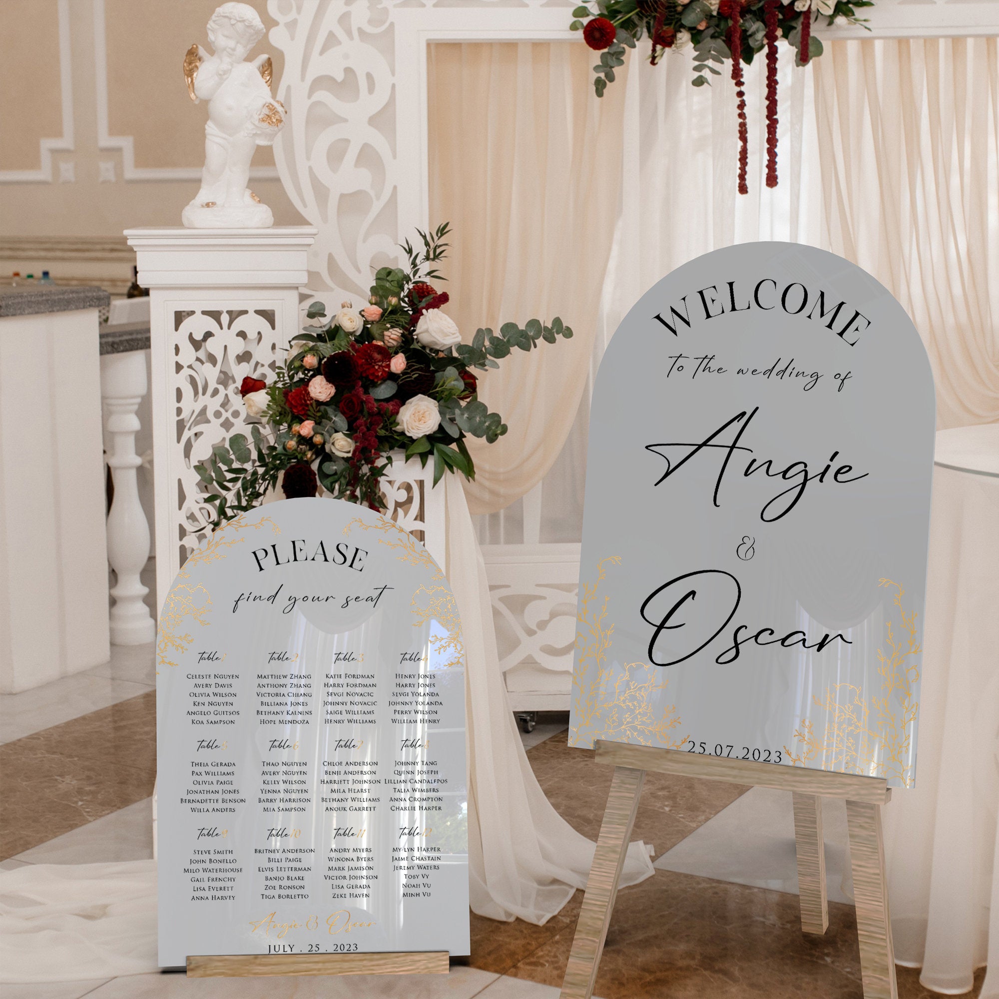 Acrylic Wedding Seating Chart – Personalized Wedding Seating Sign