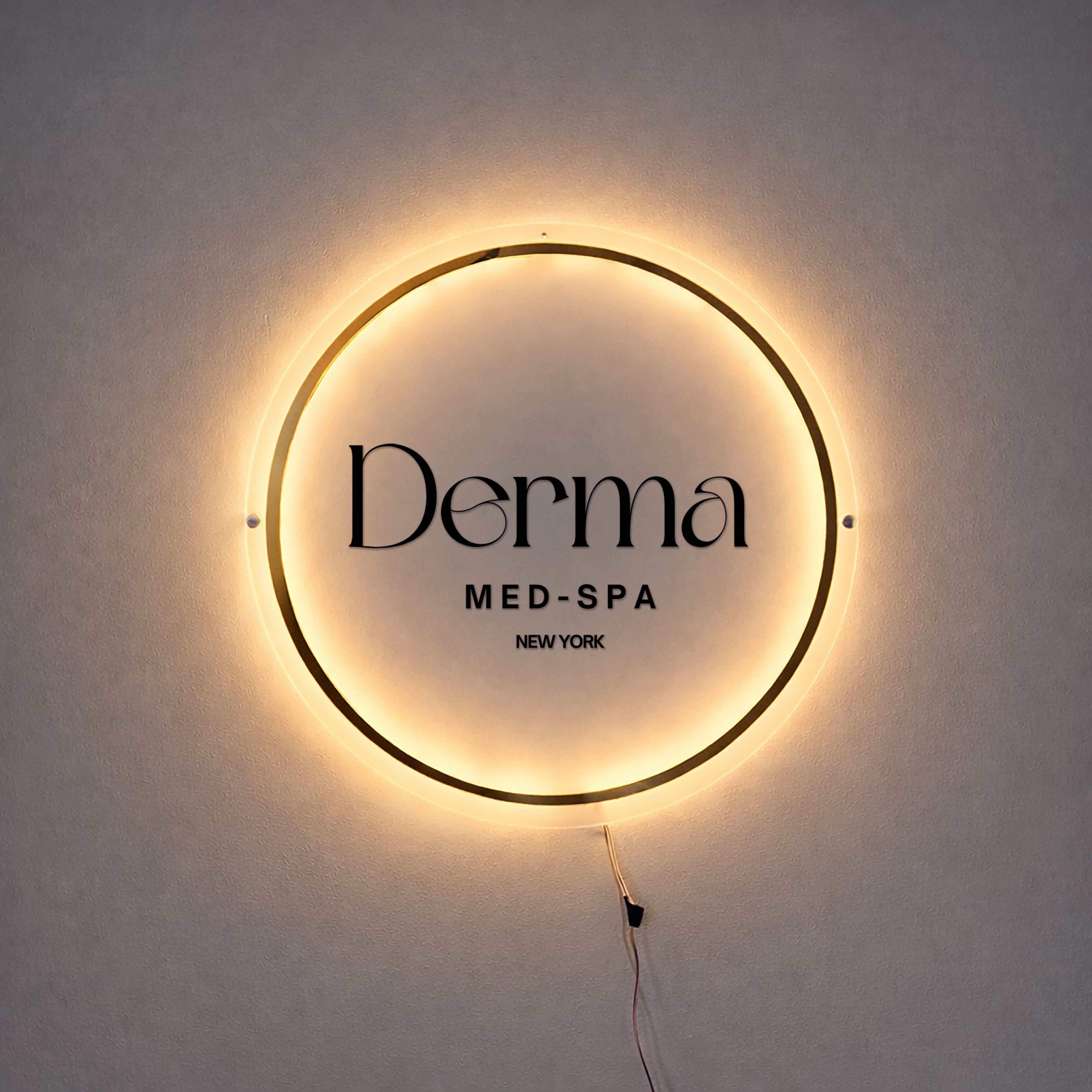 Custom LED Business Sign | Round Acrylic Backlit Logo Sign