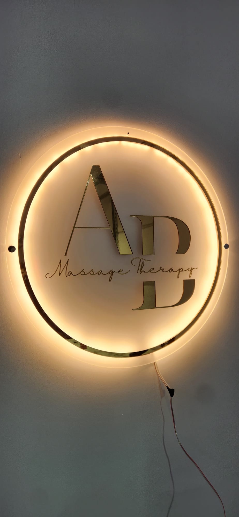 Custom LED Business Sign | Round Acrylic Backlit Logo Sign