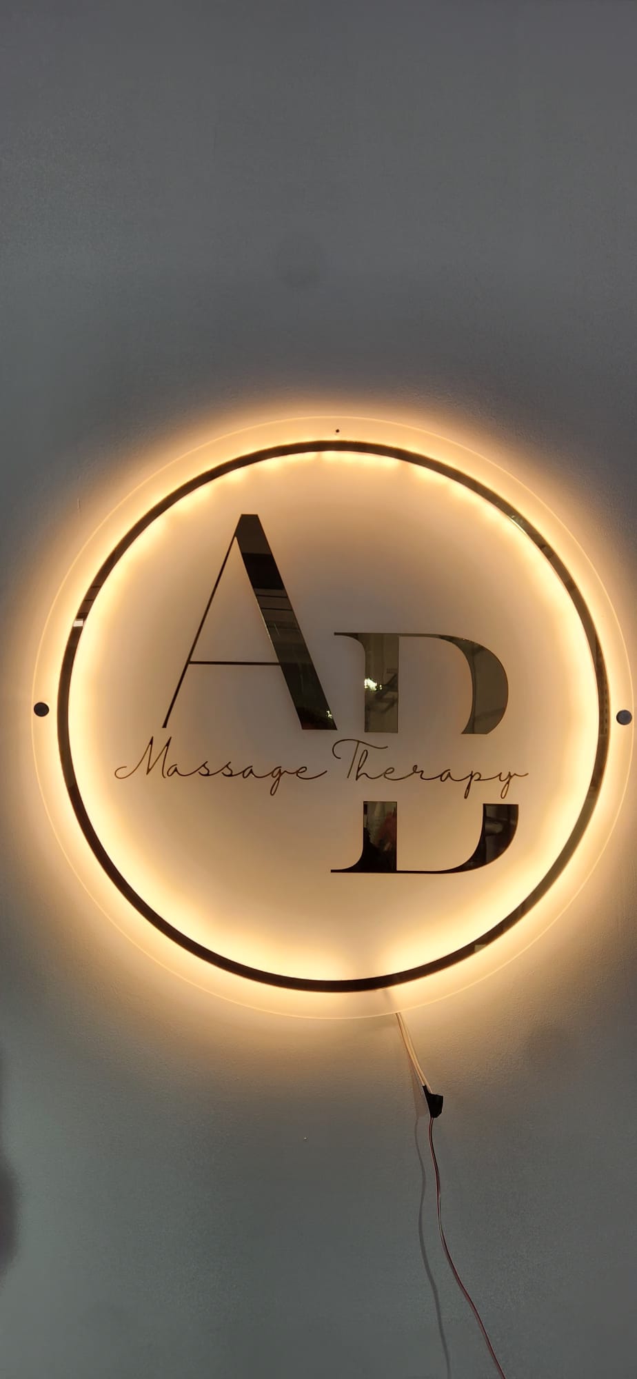 Custom LED Business Sign | Round Acrylic Backlit Logo Sign