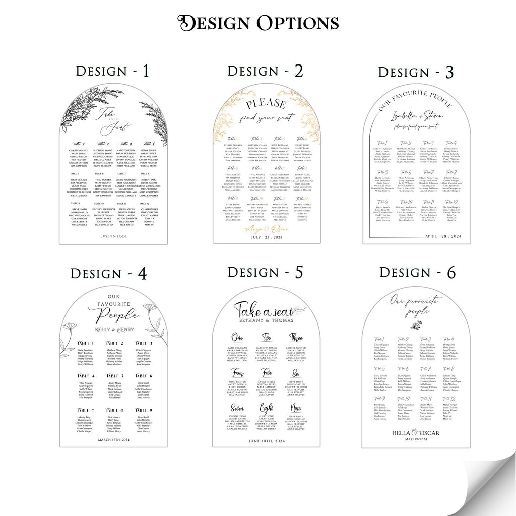 Acrylic Wedding Seating Chart – Personalized Wedding Seating Sign
