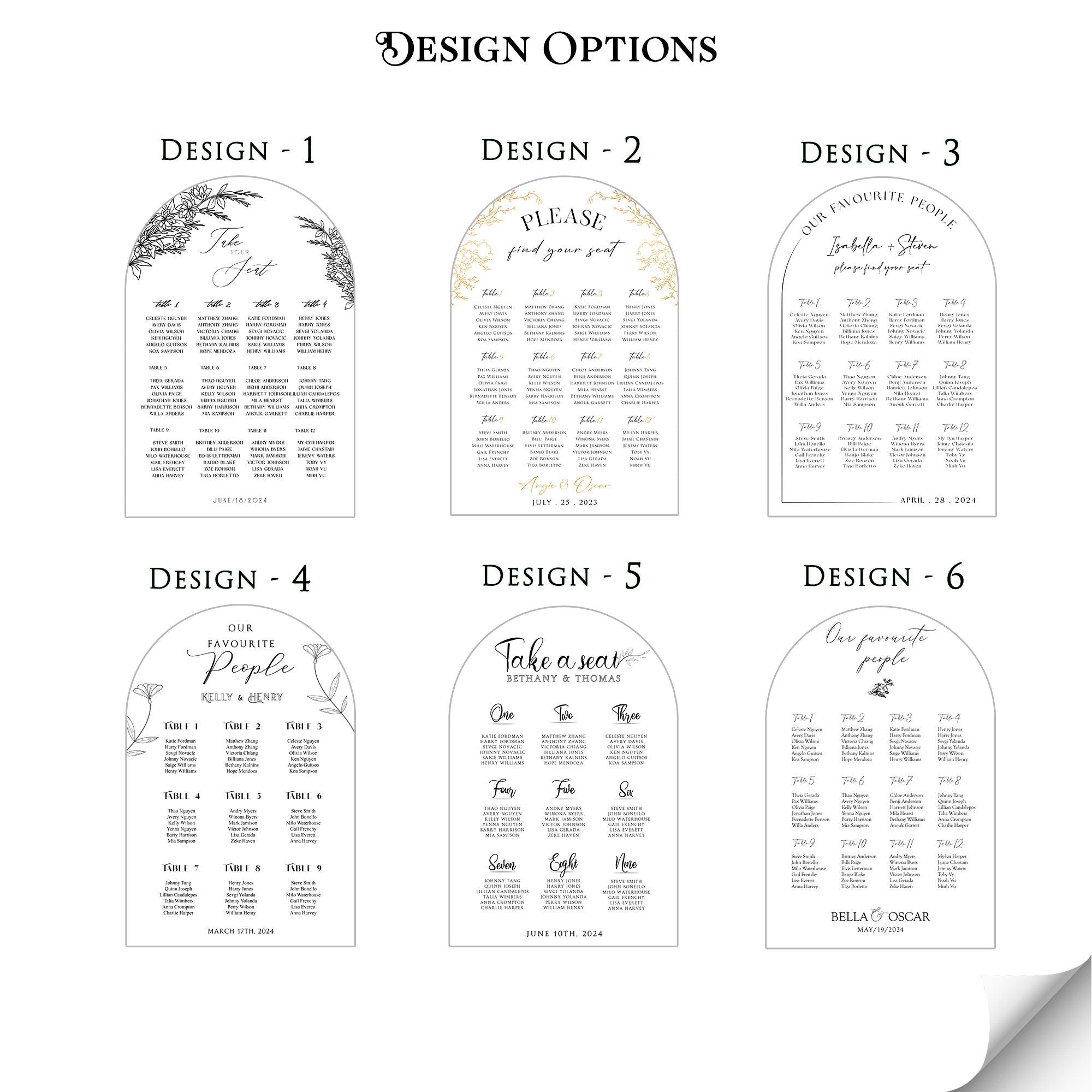 Acrylic Wedding Seating Chart – Personalized Wedding Seating Sign