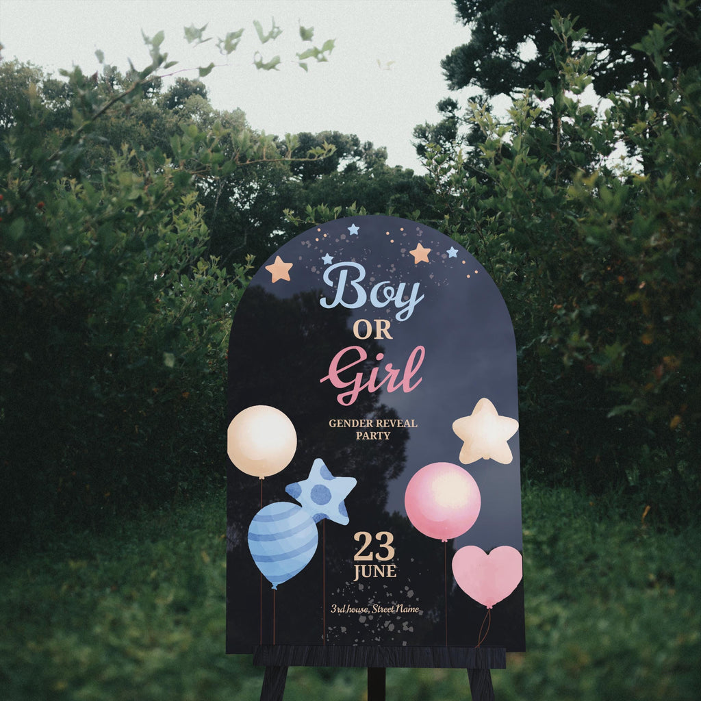 Acrylic Gender Reveal Welcome Sign – Personalized Gender Reveal Sign