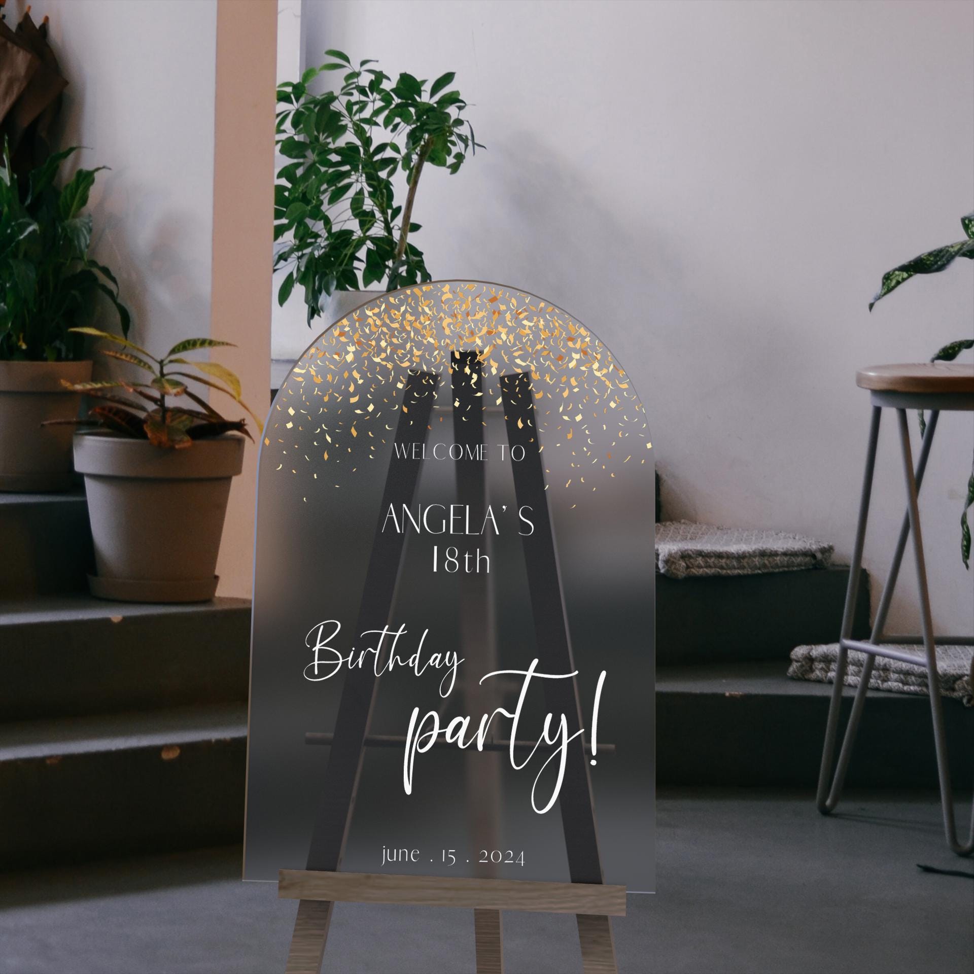 Custom Acrylic Birthday Welcome Sign | Personalized Party Decor