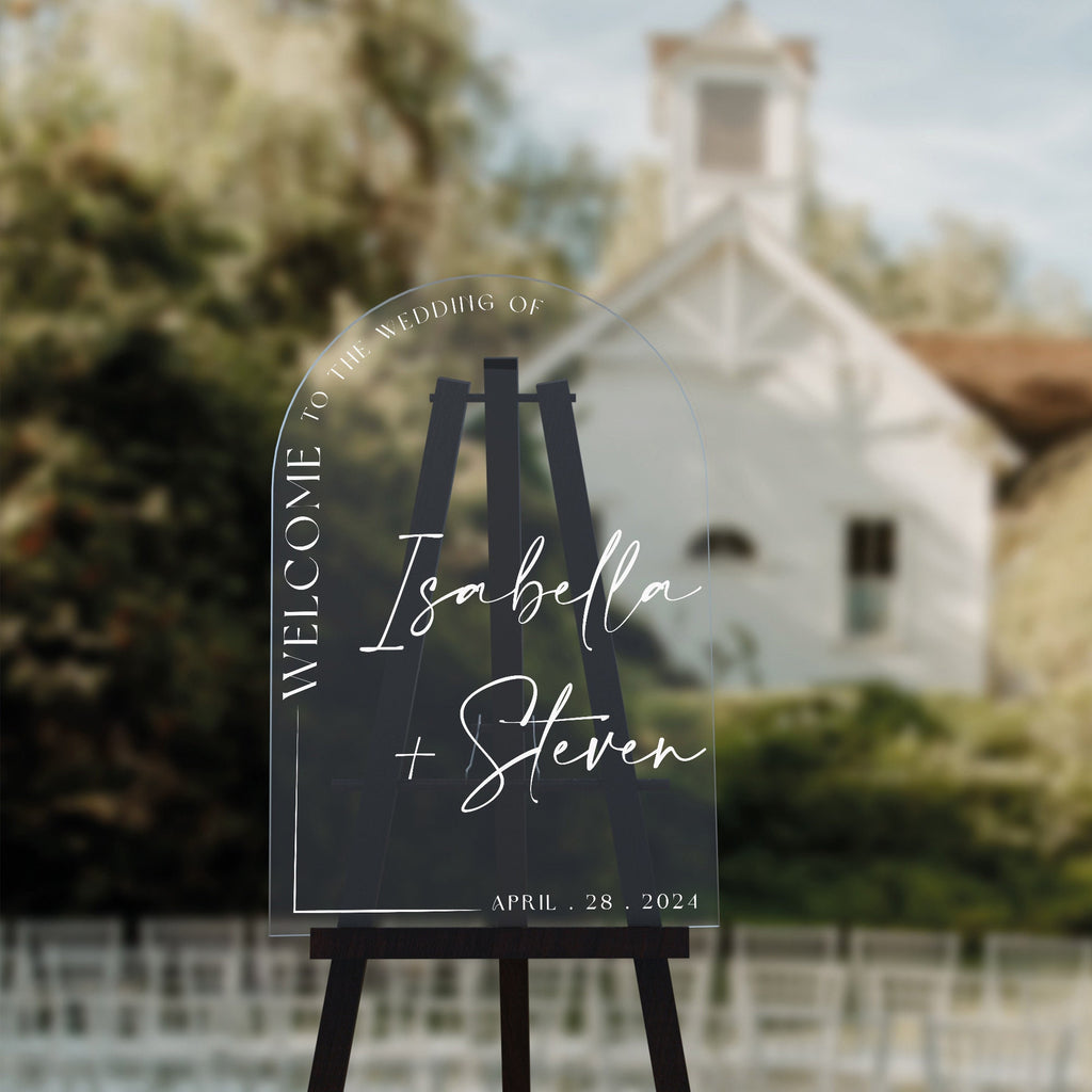 Acrylic Wedding Welcome Sign – Personalized Wedding Entrance Sign