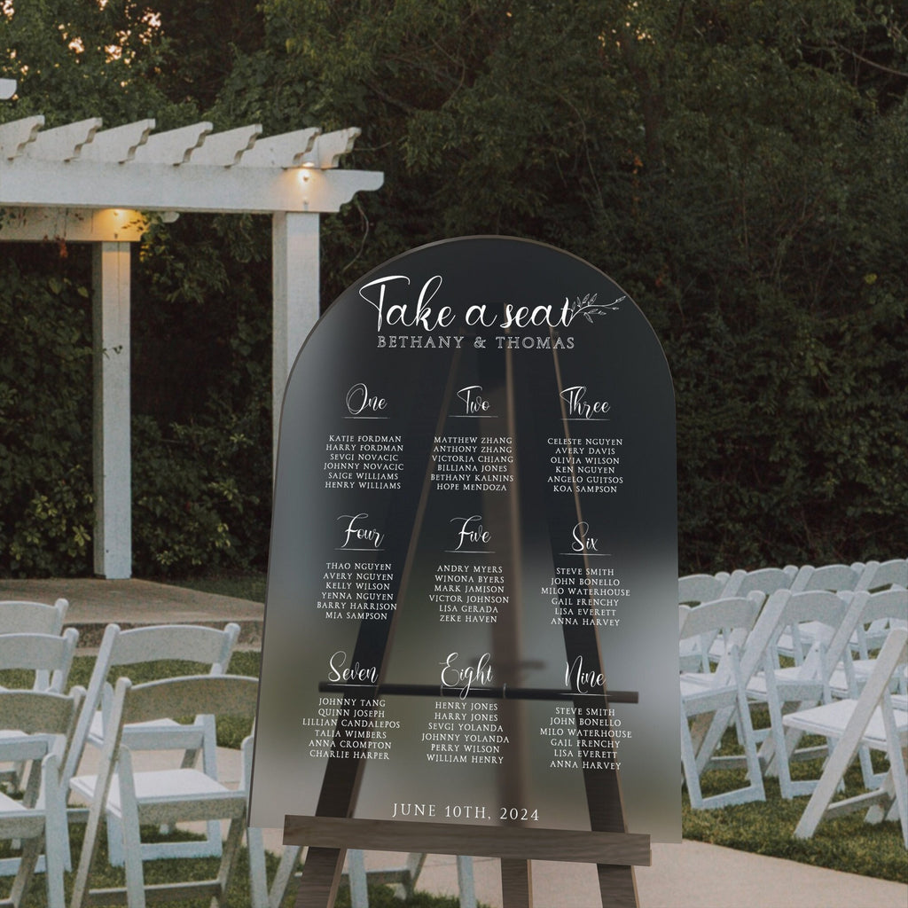 Acrylic Wedding Seating Chart – Personalized Wedding Seating Sign