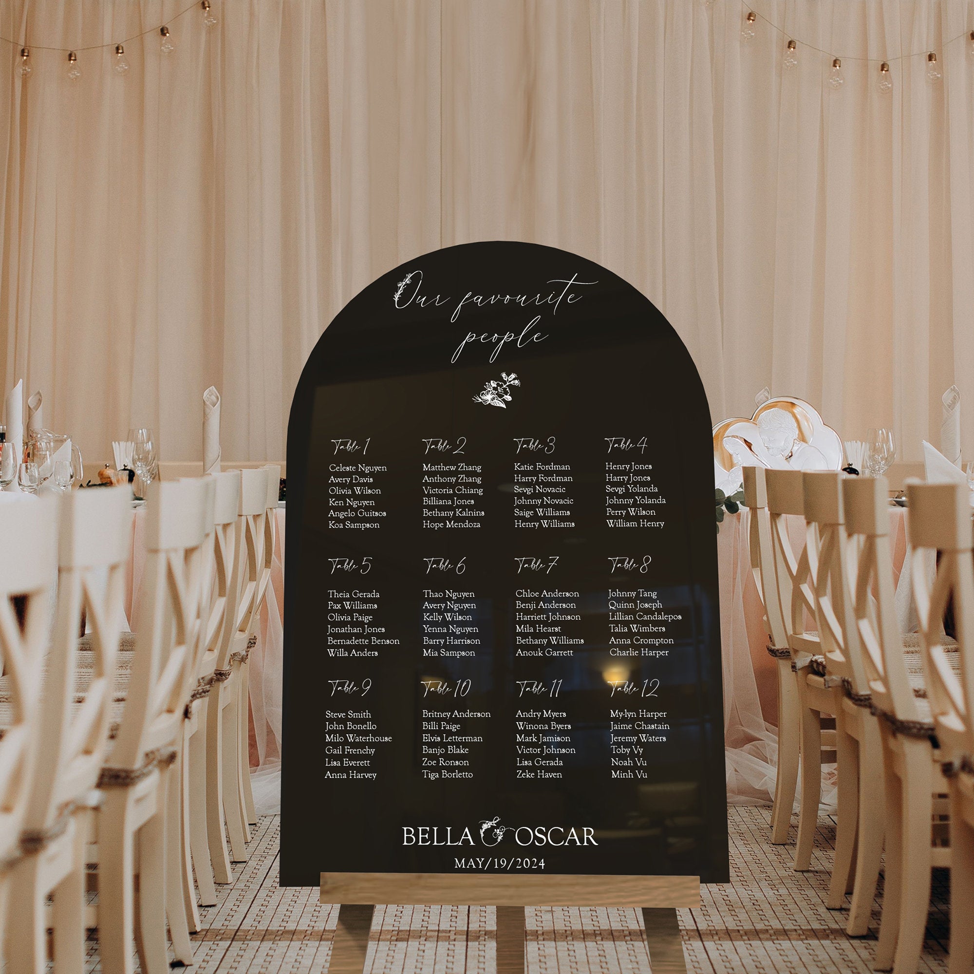 Acrylic Wedding Seating Chart – Personalized Wedding Seating Sign