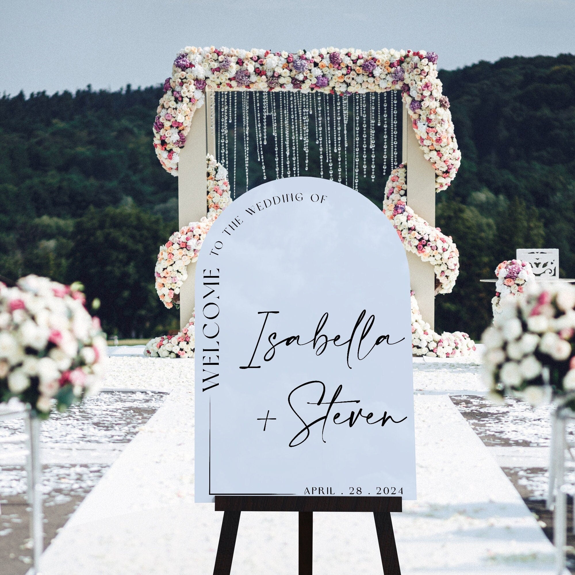Acrylic Wedding Welcome Sign – Personalized Wedding Entrance Sign