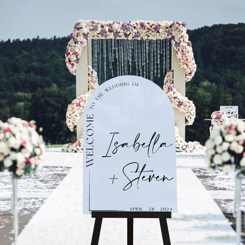 Acrylic Wedding Welcome Sign – Personalized Wedding Entrance Sign