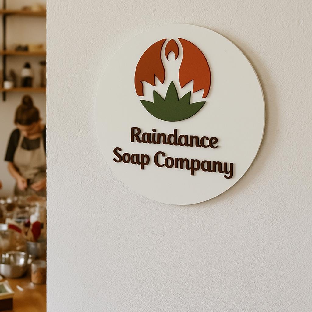 Round 3D Business Logo Sign – Custom Acrylic Wall Logo