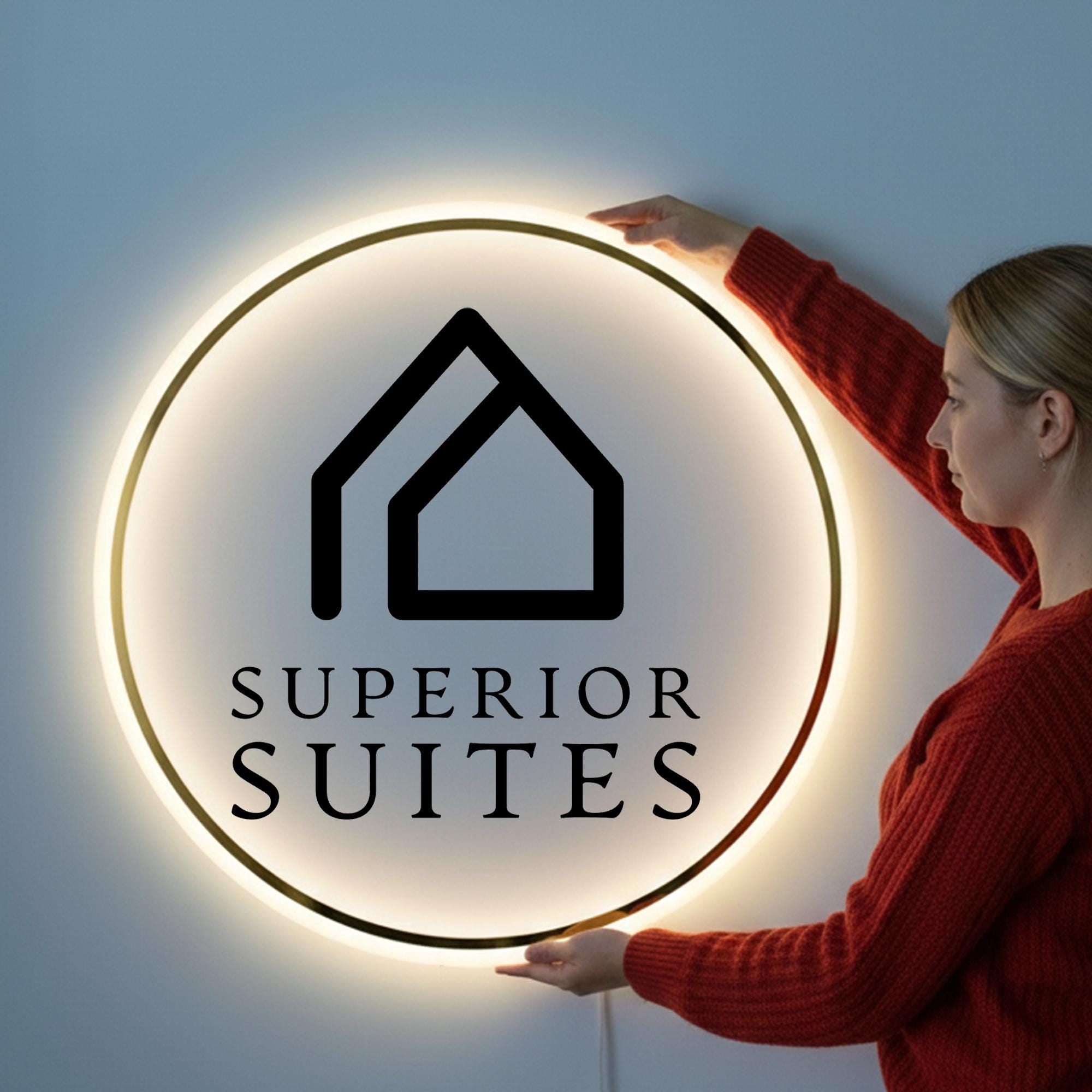 Custom LED Business Sign | Round Acrylic Backlit Logo Sign