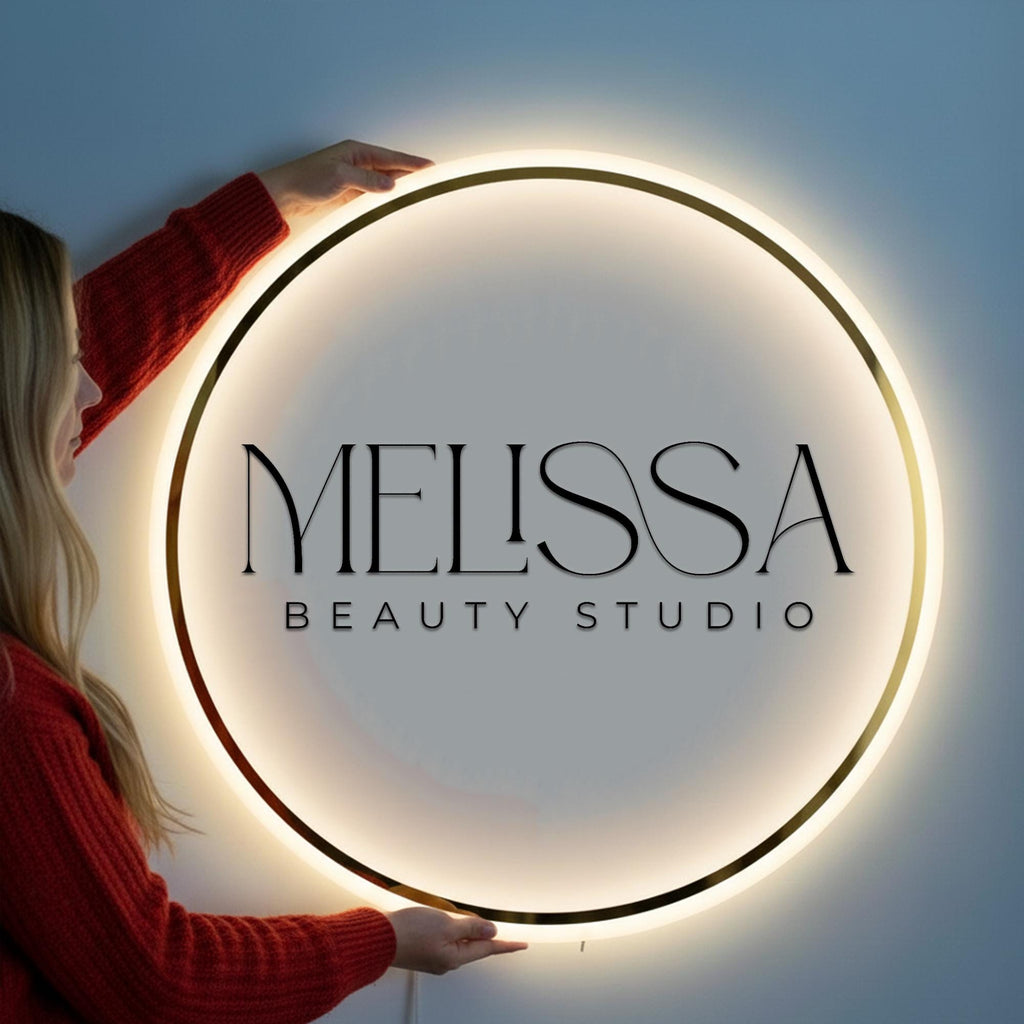 Custom LED Business Sign | Round Acrylic Backlit Logo Sign