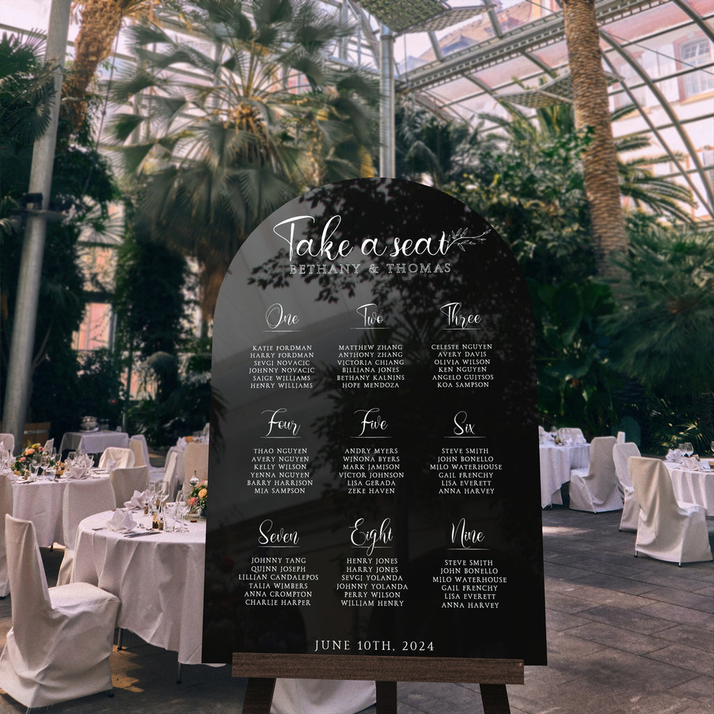 Acrylic Wedding Seating Chart – Personalized Wedding Seating Sign