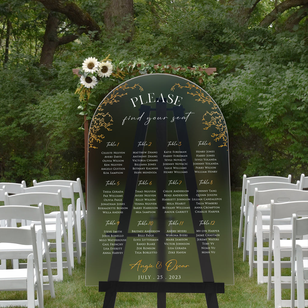 Acrylic Wedding Seating Chart – Personalized Wedding Seating Sign